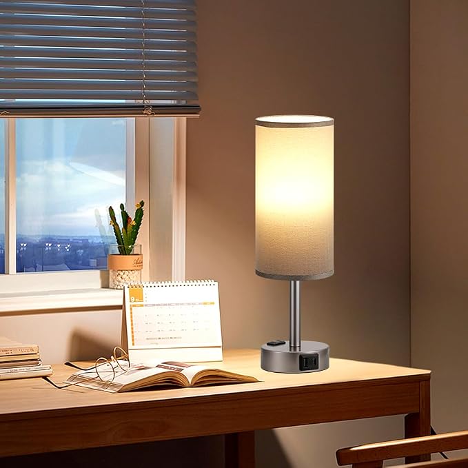 Fenmzee Grey Bedside Table Lamp - Image 7