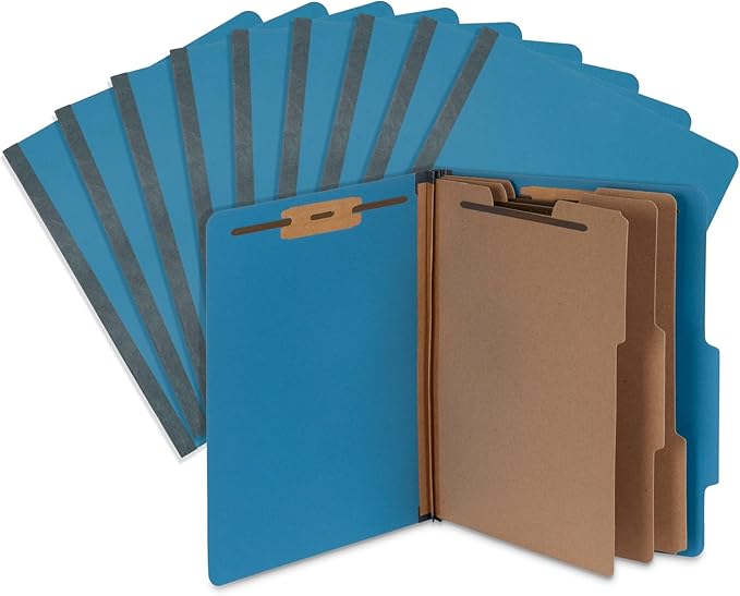 Blue Summit Supplies Dark Classification Folders, 3 Dividers, Letter Size by BlueSummitSupplies