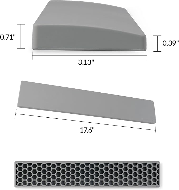 Keychron Gray Silicone Wrist & Palm Rest – 17.6" Full Size - Image 2