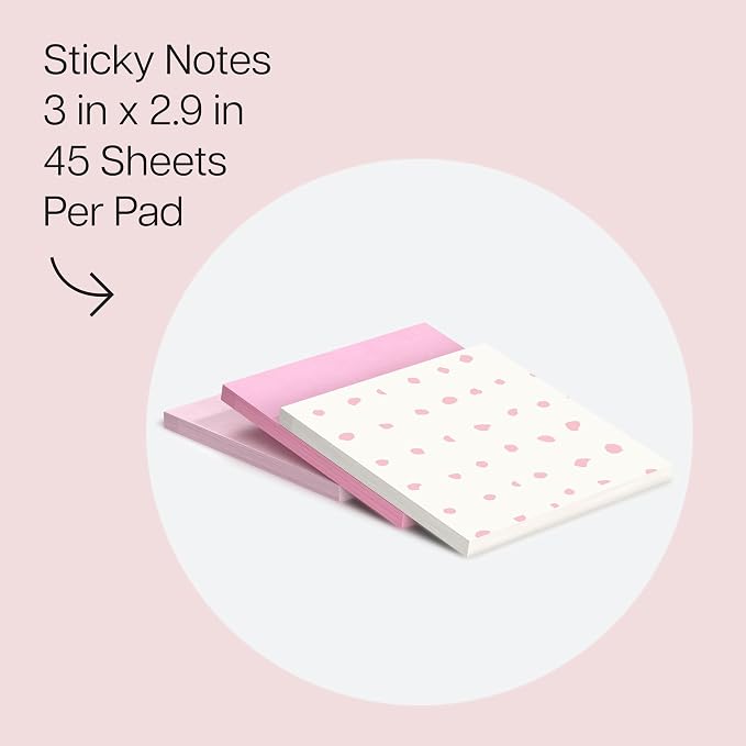 Post-it Polished Patterns, 3 x 3 in, 3 Sticky Notes Pads | Bubble Blush Design - Image 2