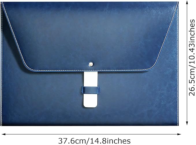 PU Leather A4 File Folder Large Document Holder Waterproof Envelope Folder Case - Image 2