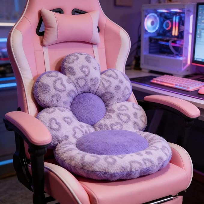 Flower Chair Cushion with Backrest Comfortable Office Chair Pad Student - Image 5