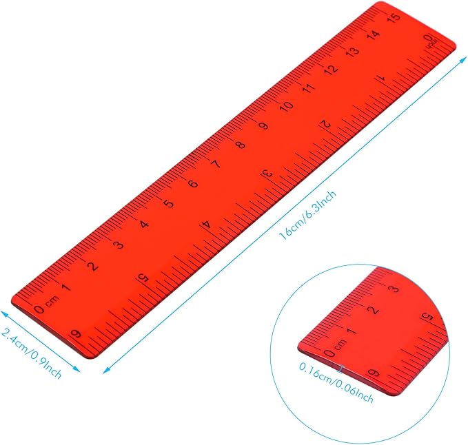 Zonon 50 Pcs 6 Inch/12 Inch Plastic Rulers Bulk Flexible Straight Rulers - Image 4