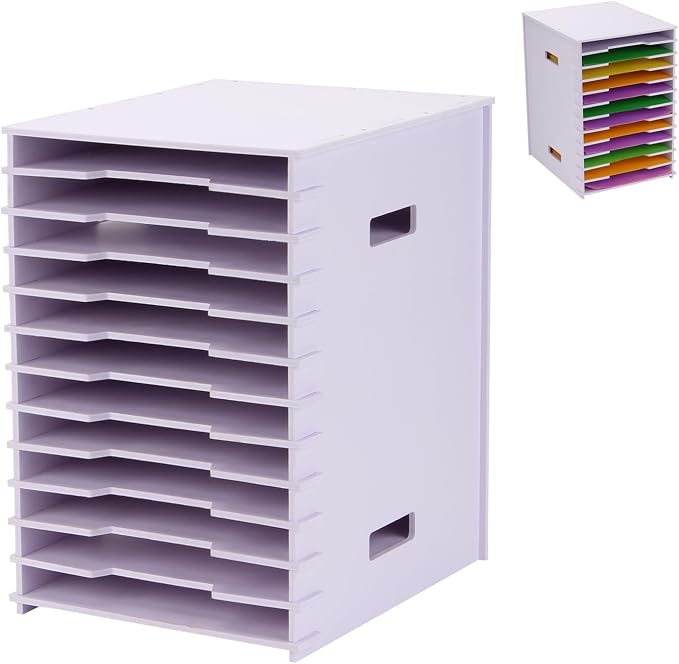 Scrapbook Paper Organizer 8.5'' x 11'', 12 Tier File Sorter Storage, Document by Unknown