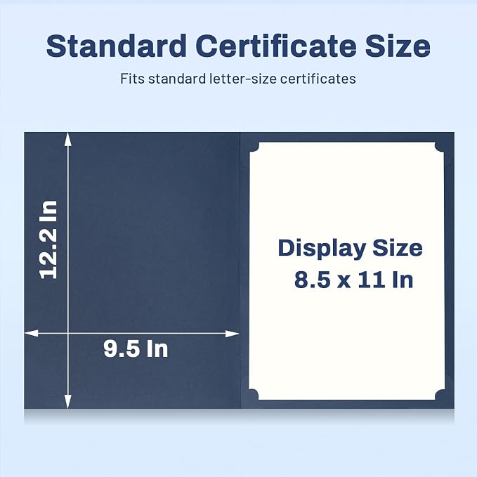 SUNEE 10 Packs Navy Blue Certificate Holders, - Image 4