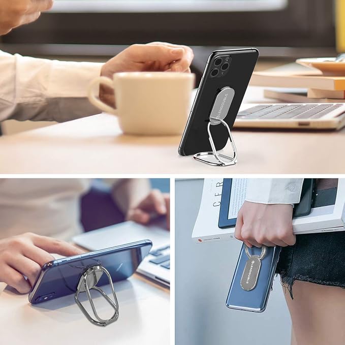 Foldable Cell Phone Stand for Desk, Adjustable Cellphone Ring Holder Finger - Image 7