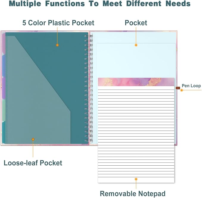 Hongri Clipboard Folio with Refillable Lined Notepad, 8.5 x 11 Folders with - Image 4