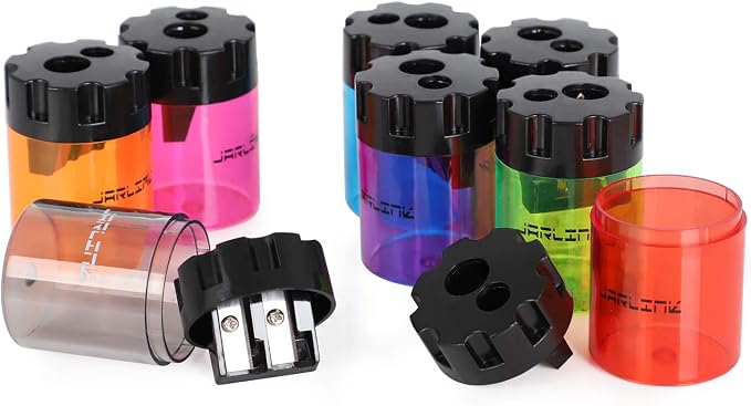 JARLINK 8 Pack Manual Pencil Sharpeners, Dual Holes Colorful Sharpener - Image 7