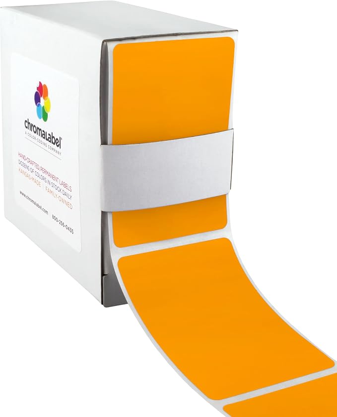 ChromaLabel 2 x 3 inch Permanent Color Code Rectangle Labels, 250 Labels per by ChromaLabel