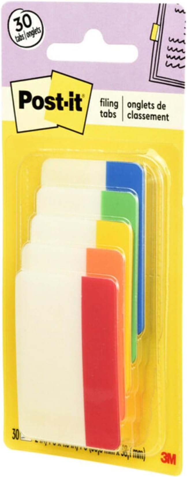 Post-it Tabs, 2 in, 6 Tabs/Color, 5 Colors, 0.4" x 2.8" - Image 2