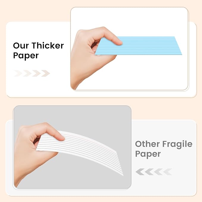 Index Cards 3x5 Inch, Flash Cards, Ruled Lined Colored Note Cards Paper - Image 3