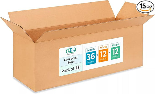 Exrta Large Shipping & Moving Boxes 36"L x 12"W x 12"H by IDLPackaging