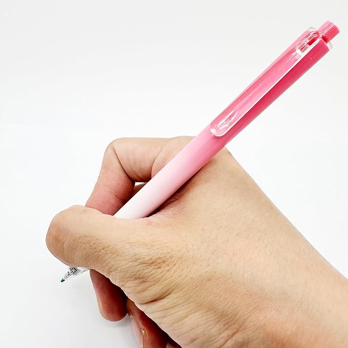 HeTaoCat Retractable Gel Pens, 0.5mm Fine Point, Quick Drying, Writing Drawing, Black ink gel pens, Box of 6 Pens (Black)-DeskLoop Office