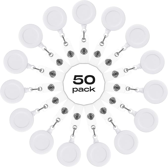 Zonon 50 Pcs Retractable Badge Holder Reels - Image 2