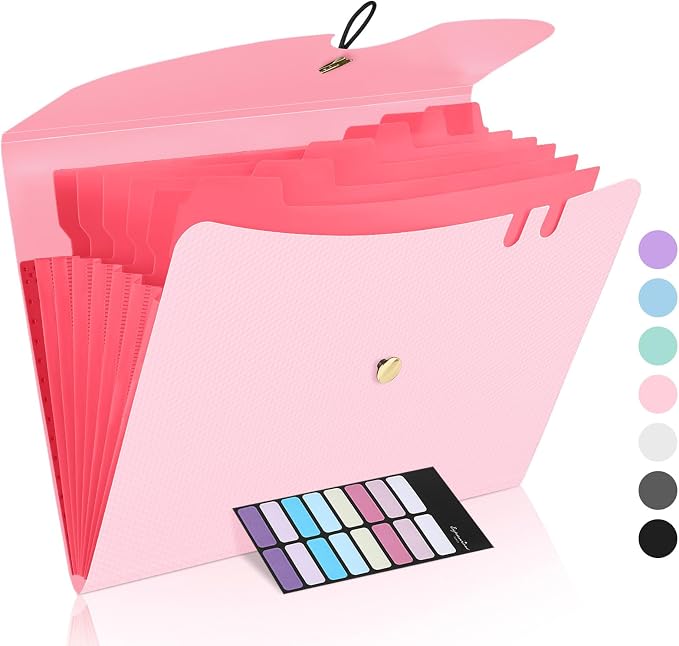 Sooez 7 Pocket Accordion File Organizer, Premium Expanding File Folder by Sooez