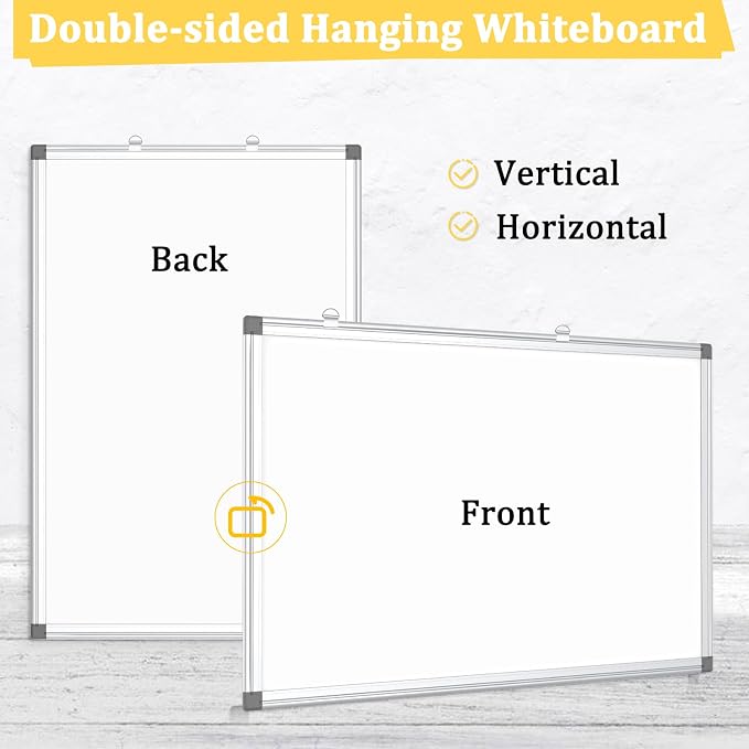 AMUSIGHT 3 Pack Double-Sided Magnetic Whiteboard, Aluminum Frame White Board - Image 3