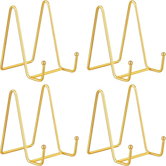 Decolore 4 Pack 4 Inch Display Stands Gold Plate Stands Metal Frame Holder Stand by Decolore