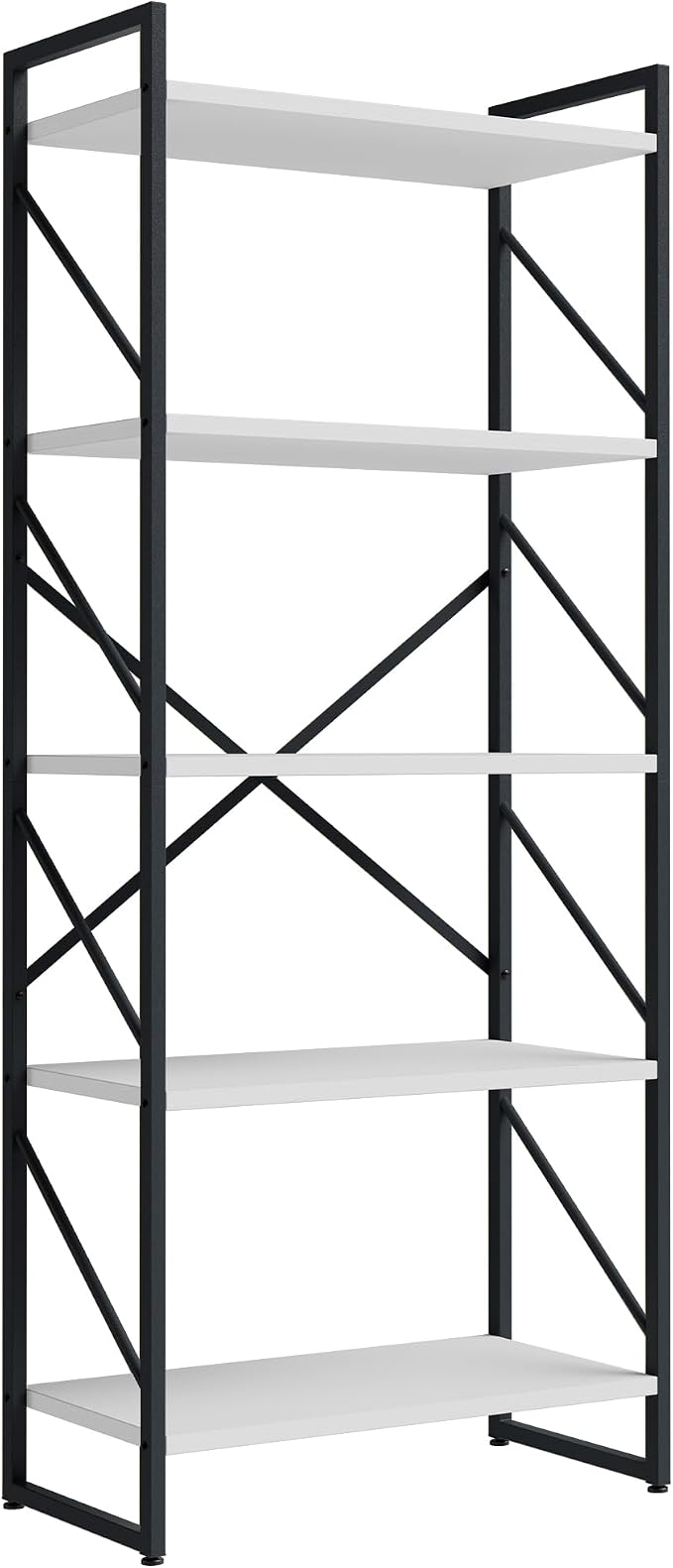Shintenchi 5 Tiers Bookshelf, Classically Tall Bookcase Shelf, Industrial Book - Image 8
