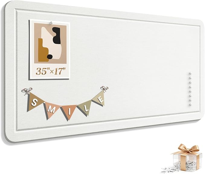 Large Bulletin Board, 35 X 17 Inches Felt Cork Board by Subeauty