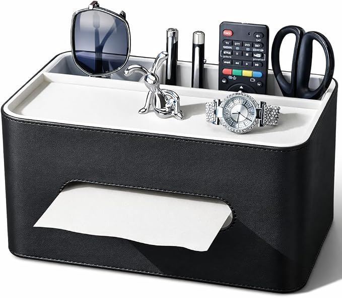 PU Leather Tissue Box Cover Rectangular by KingfomLeatherHomeOfficeDecor