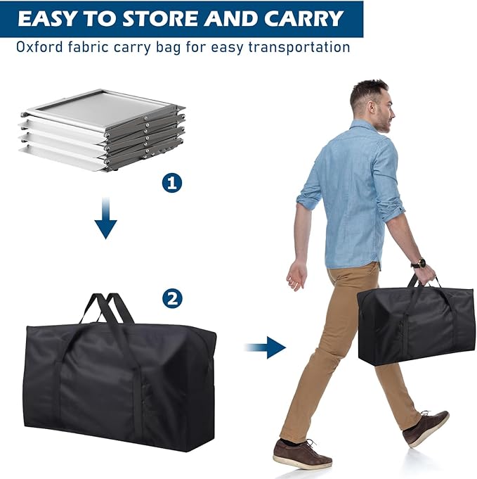 6 Pockets Foldable Aluminum Magazine Rack - Brochure Display Stand, Brochure Catalog Literature Display Stand with Carrying Bag for Exhibition, Trade Show, Office, Retail Store-DeskLoop Office