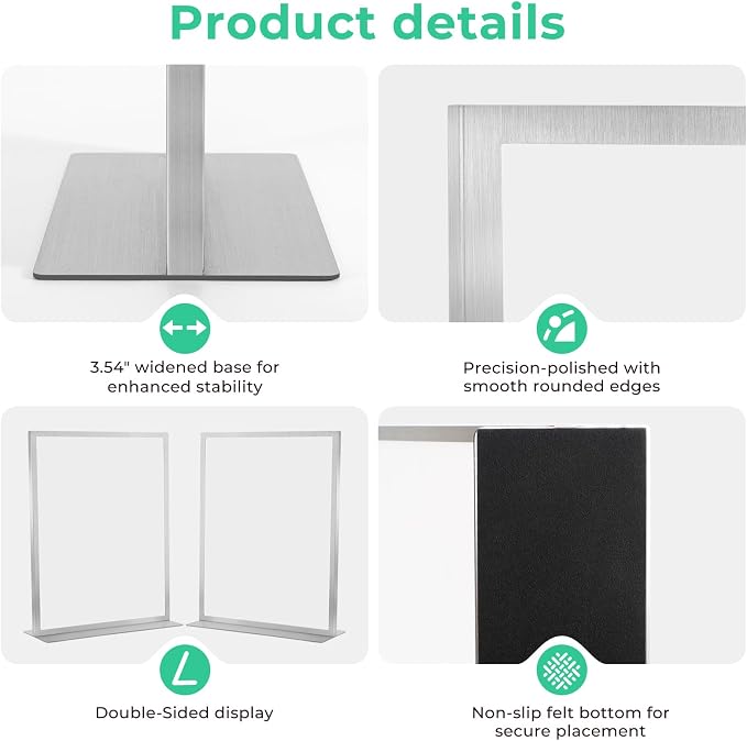 3pack Tabletop 5"x7" Metal Acrylic Sign Holder - Image 4