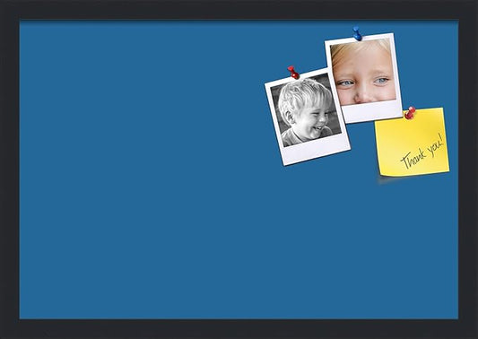 PinPix 22x15 Inch Cork Bulletin Board. This Decorative Framed Pin Board Comes with Navy Pastel Design and a Satin Black Frame. Ideal for Home Office Decor or Message Board (PinPix-1811)-DeskLoop Office