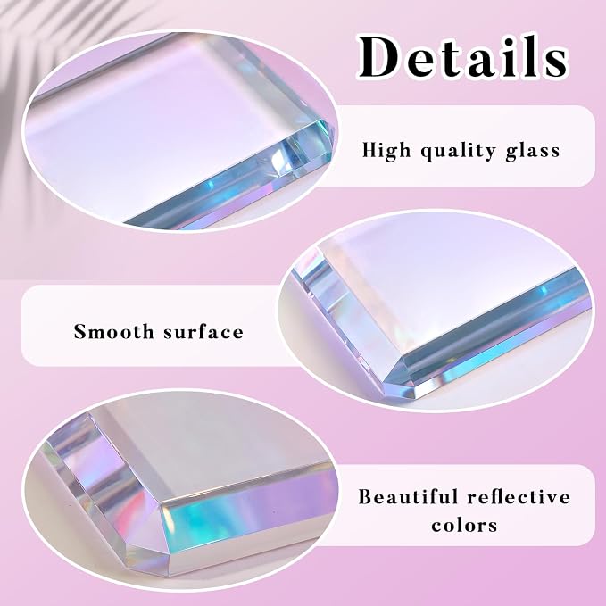 Seajan 4 Pcs Rectangular Glass Paperweight Clear Heavy Paper Weights Decorative - Image 4