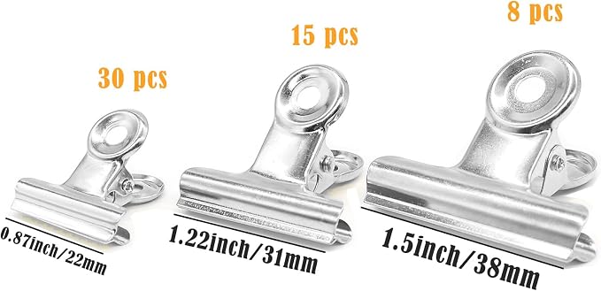 Sliver Bulldog Clips, Binder Paper Clips, School and Office - Image 4