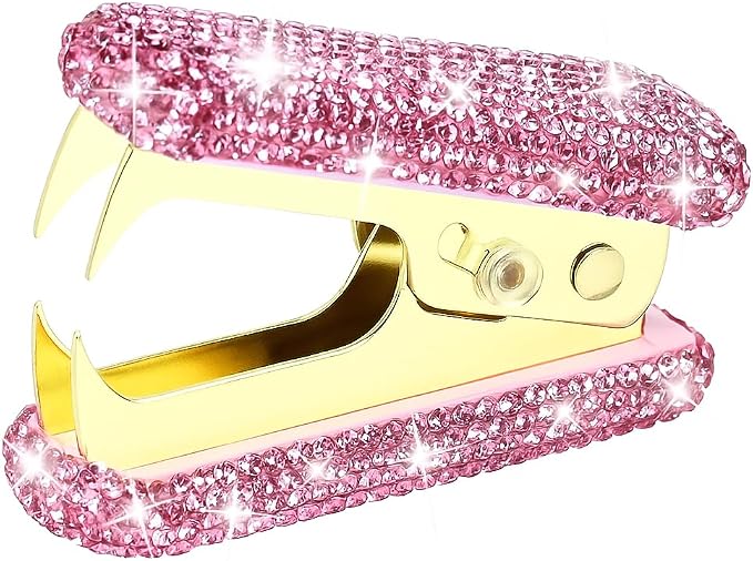 MultiBey Rhinestone Staple Remover, Handmade Bling Crystal Pink Staple Remover by MultiBey