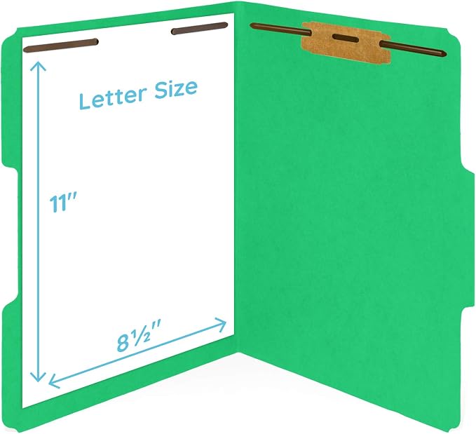 50 Green Fastener File Folders - Image 6