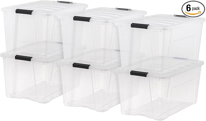 IRIS USA 72 Qt Stackable Plastic Storage Bins by IRISUSA