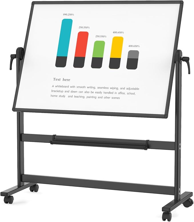 VIZ-PRO Double-Sided Magnetic Mobile Whiteboard, 48 x 36 Inches by VIZ-PRO