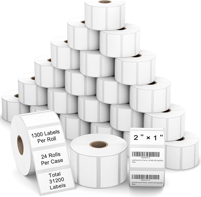 2"x1" 3-Proof Direct Thermal Barcode Labels Rolls by LabelChoice