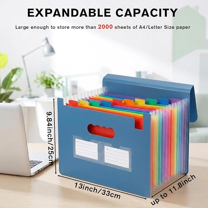 Accordion File Organizer, 13 Pockets Expanding File Folder - Image 2