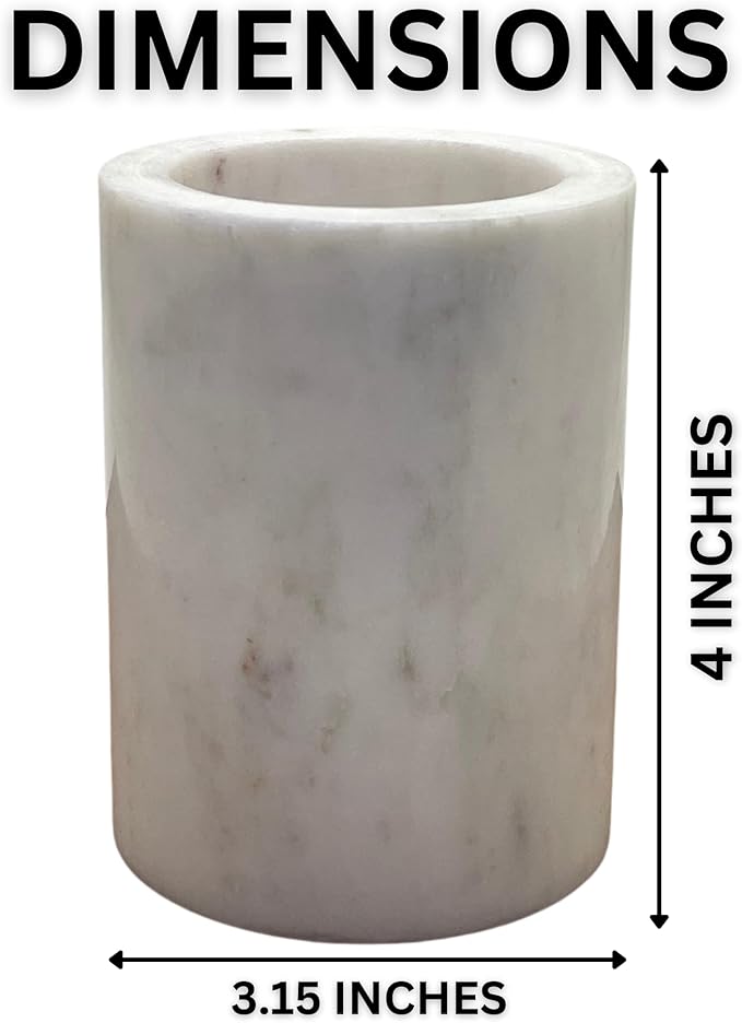 Natural Marble Pencil Pen Holder Stand for Desk, Makeup Brush Cup for Girls, Bathroom Tumbler Cup, Durable Office & Home Organizer Pencil Holder-DeskLoop Office