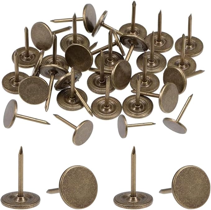100pcs Upholstery Thumb Tacks for Wall, 7/16 Inch Wood Thumb Tacks, Upholstery by Unknown