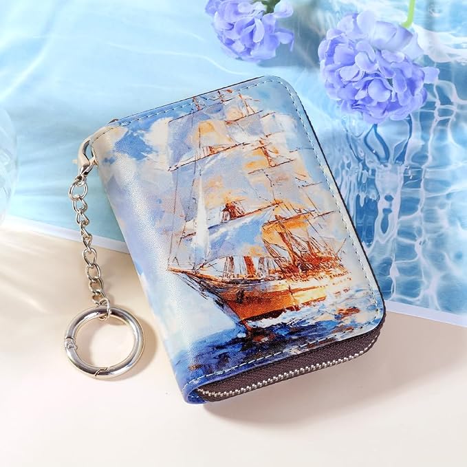 FurArt Zipper Wallet Women, RFID Blocking Credit Card Wallet, Business Card - Image 2