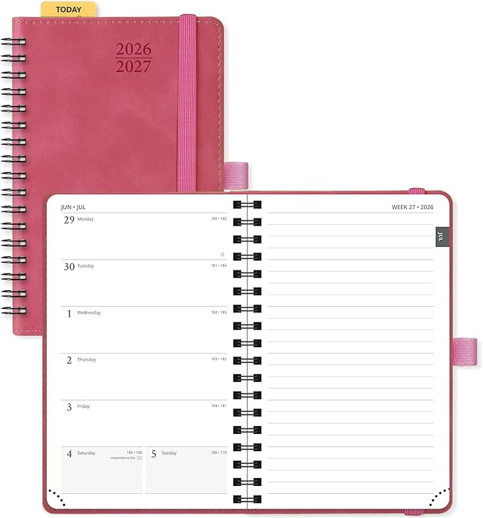 POPRUN Pocket Planner 2026-2027, Purse Size 4" x 6.25", Small Pocket Calendar by POPRUN