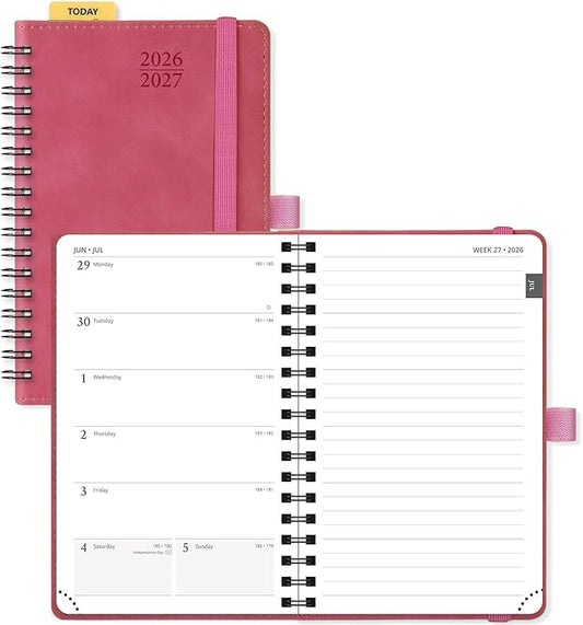 POPRUN Pocket Planner 2026-2027, Purse Size 4" x 6.25", Small Pocket Calendar by POPRUN
