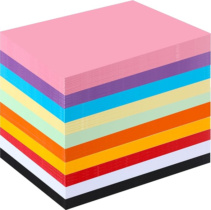 Harloon 500 Sheets Construction Paper Bulk Heavyweight A4 Size Thick Construction Paper Cardstock for DIY Craft Supplies(180 Gsm,Multi Colors)-DeskLoop Office