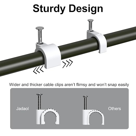 Jadaol 10mm Wide Design Cable Clips - Image 3