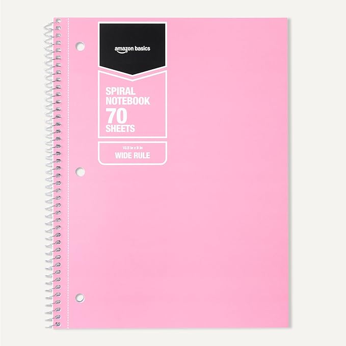 Amazon Basics Wide Ruled Spiral Notebook, - Image 5