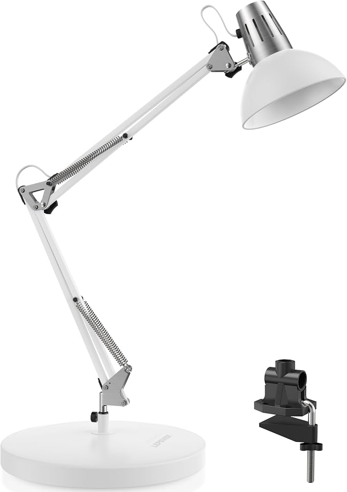 LEPOWER Metal Desk Lamp, Adjustable Goose Neck Architect Table Lamp by LEPOWER