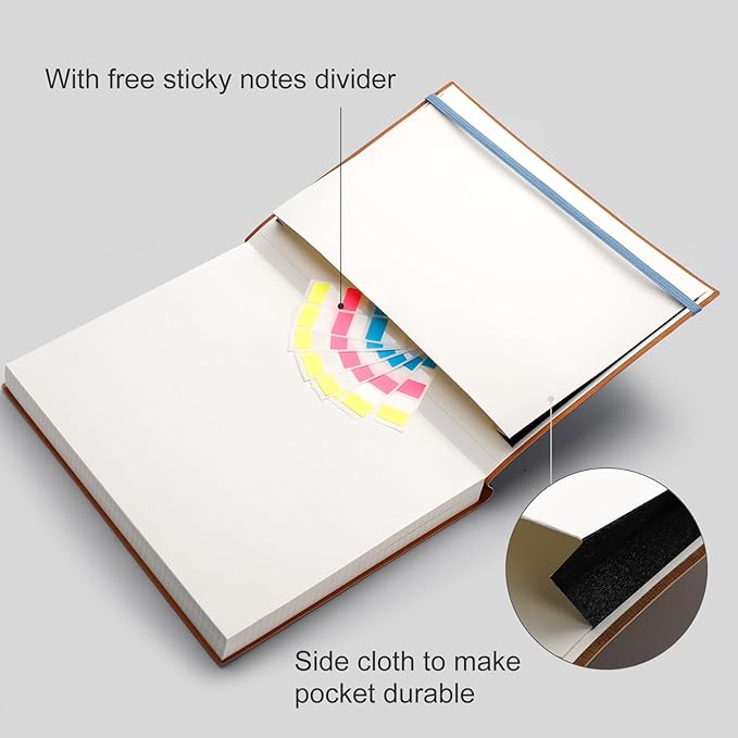 AHGXG Graph Paper Notebook - Grid Paper Notebook Large A4 8.5''×11'', 320 Pages Thick Journal, 100gsm Thick Graph Paper, Leather Softcover, Inner Pocket - GrayBlue-DeskLoop Office