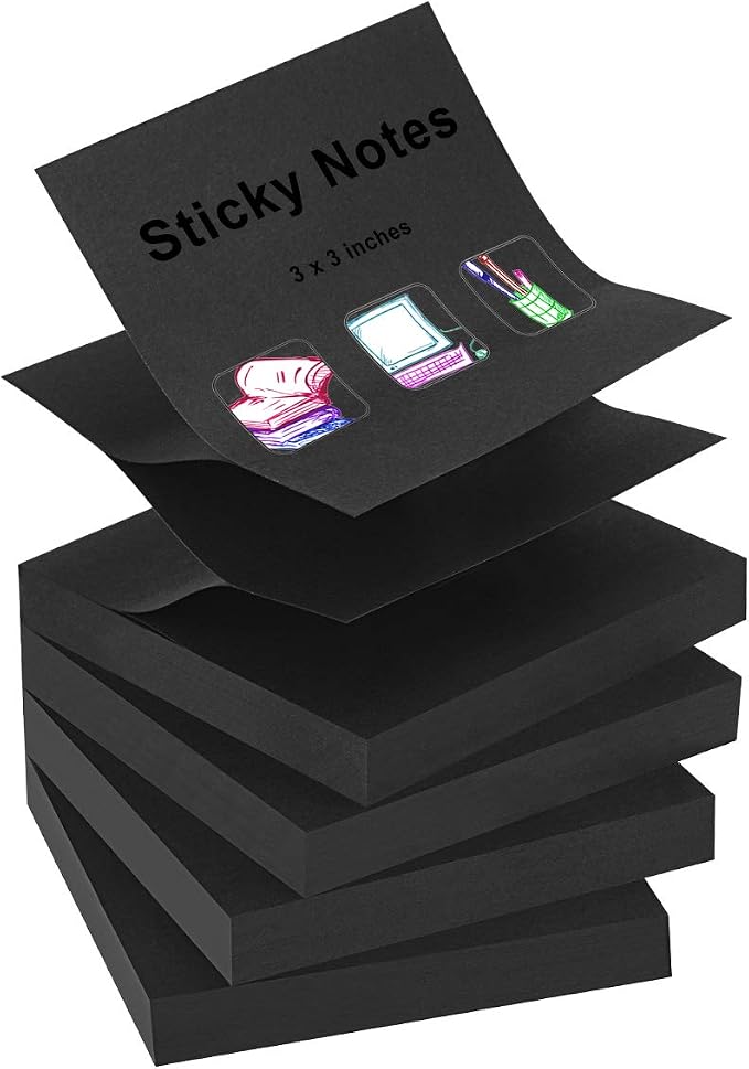 ZCZN 400 Sheets Pop-up Sticky Notes, 3 x 3 Inches, 4 Pads Bright Color by ZCZN