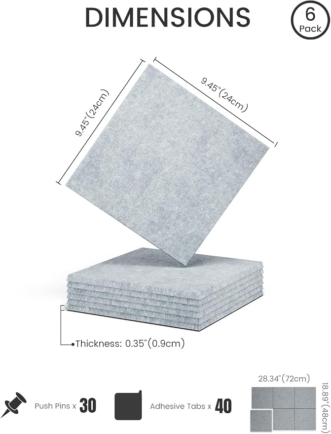 Felt Bulletin Board Tiles -28"x18" Cork Board Alternative - Image 2