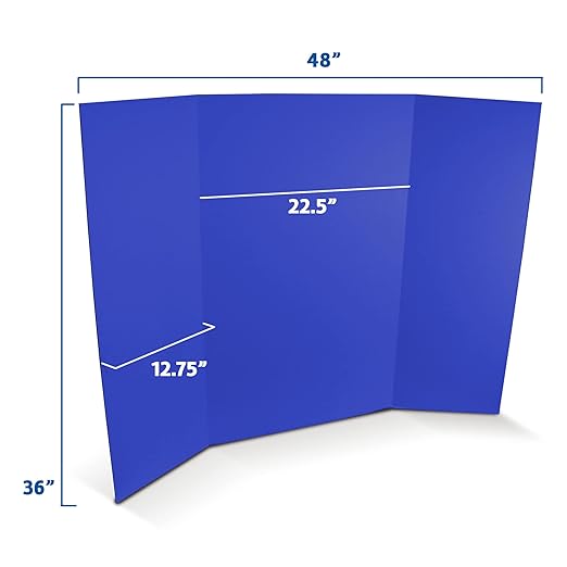 Flipside Products 36” x 48” Foam Project Boards for Presentations, Science Fair, School Projects, Event Displays and Trifold Picture Board - Blue - 3 Pack-DeskLoop Office