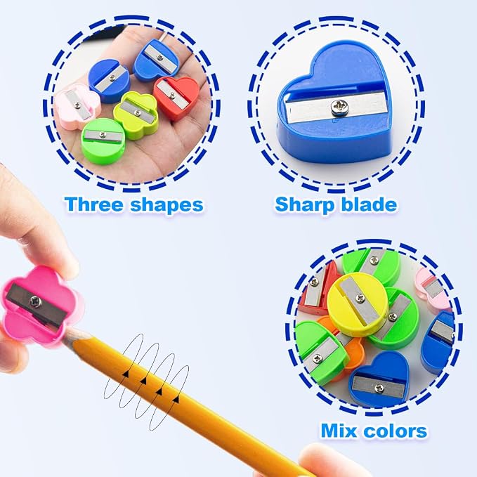 ELANE 90 Pcs Mini Pencil Sharpener, Manual Pencil Sharpeners Bulk Pencil - Image 3