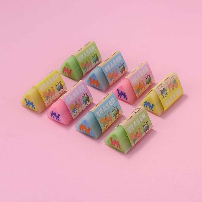 16 Camel Jelly Erasers for Kids, Kawaii Animal Shaped Rectangular School Supplies-DeskLoop Office